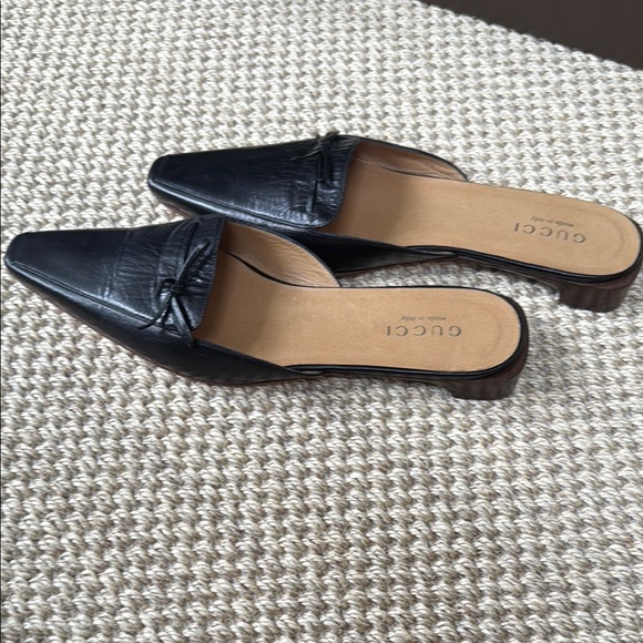 Tom Ford Era Gucci Vintage Black Leather Mules - Picture 3 of 8